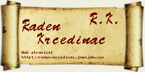 Raden Krčedinac vizit kartica